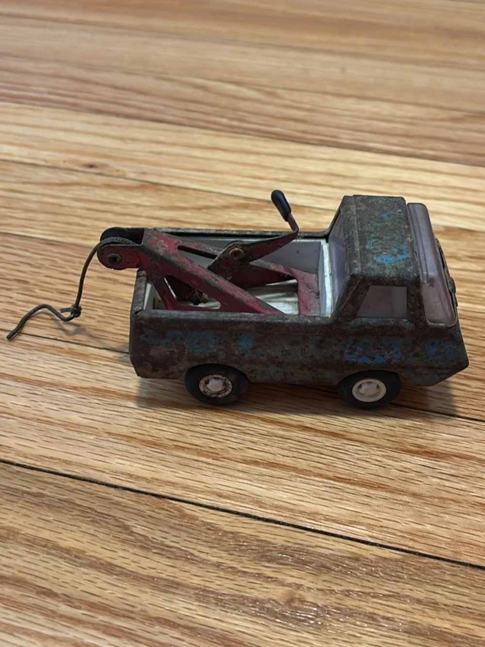 Tonka Small Vintage Tow Truck in Blue and Red Accents